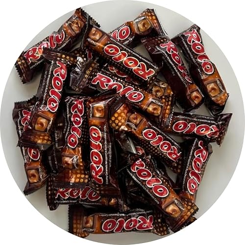 Candykrave Rollo Caramels Chocolate Candy - 1 Pound - Bulk Milk Chocolate Caramel Candies - Rollo Chewy Caramels chocolate candies For Christmas