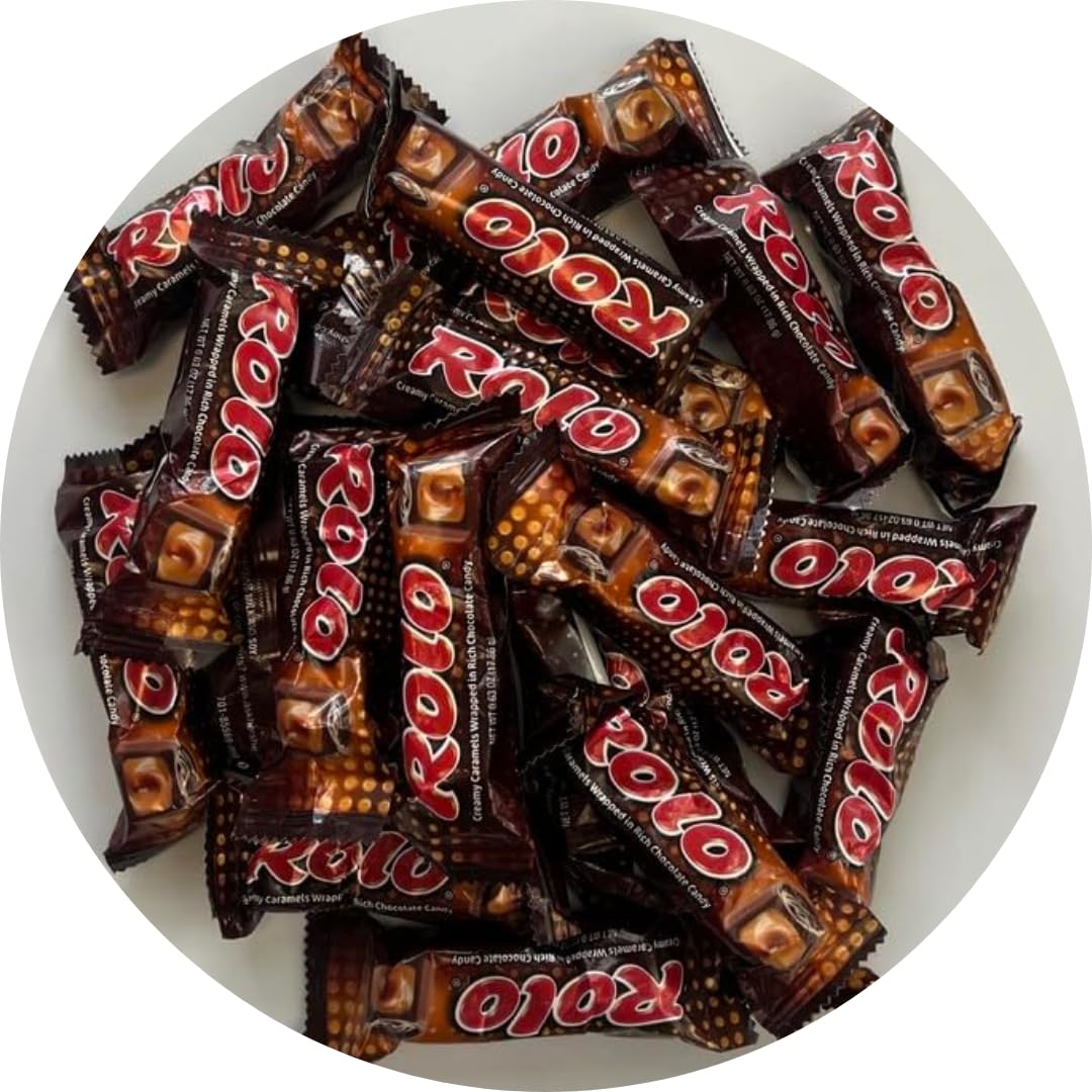 Candykrave Rollo Caramels Chocolate Candy - 1 Pound - Bulk Milk Chocolate Caramel Candies - Rollo Chewy Caramels chocolate candies For Christmas