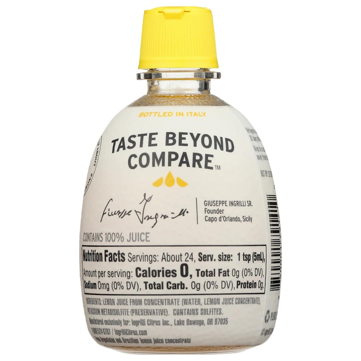 Ingrilli 100% Lemon Juice from Concentrate, 4 Fl Oz Bottle (Pack of 24)