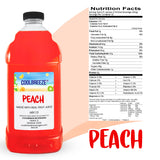 Coolbreeze Peach Frozen Drink Machine Mix - Ready to Use Slush Flavor Syrup - 1/2 Gallon Bottle