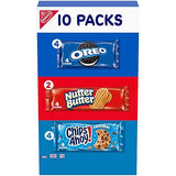 Nabisco, Cookie Variety Pack, Oreo, Nutter Butter, Chips Ahoy!, 10 Snack Packs (4 Cookies per Pack)
