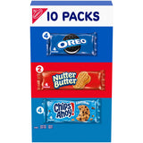 Nabisco, Cookie Variety Pack, Oreo, Nutter Butter, Chips Ahoy!, 10 Snack Packs (4 Cookies per Pack)