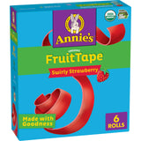 Annie's Organic Fruit Tape, Swirly Strawberry, Non-GMO and Organic Fruit Flavored Snacks, 6 Rolls, 4.5 oz