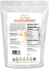Sun Dried Organic Golden Berries - Gooseberries - No Sugar Added - Add To Yogurt, Salad, Trail Mix, Snacks - Raw, Vegan, Non GMO, Gluten Free, Kosher