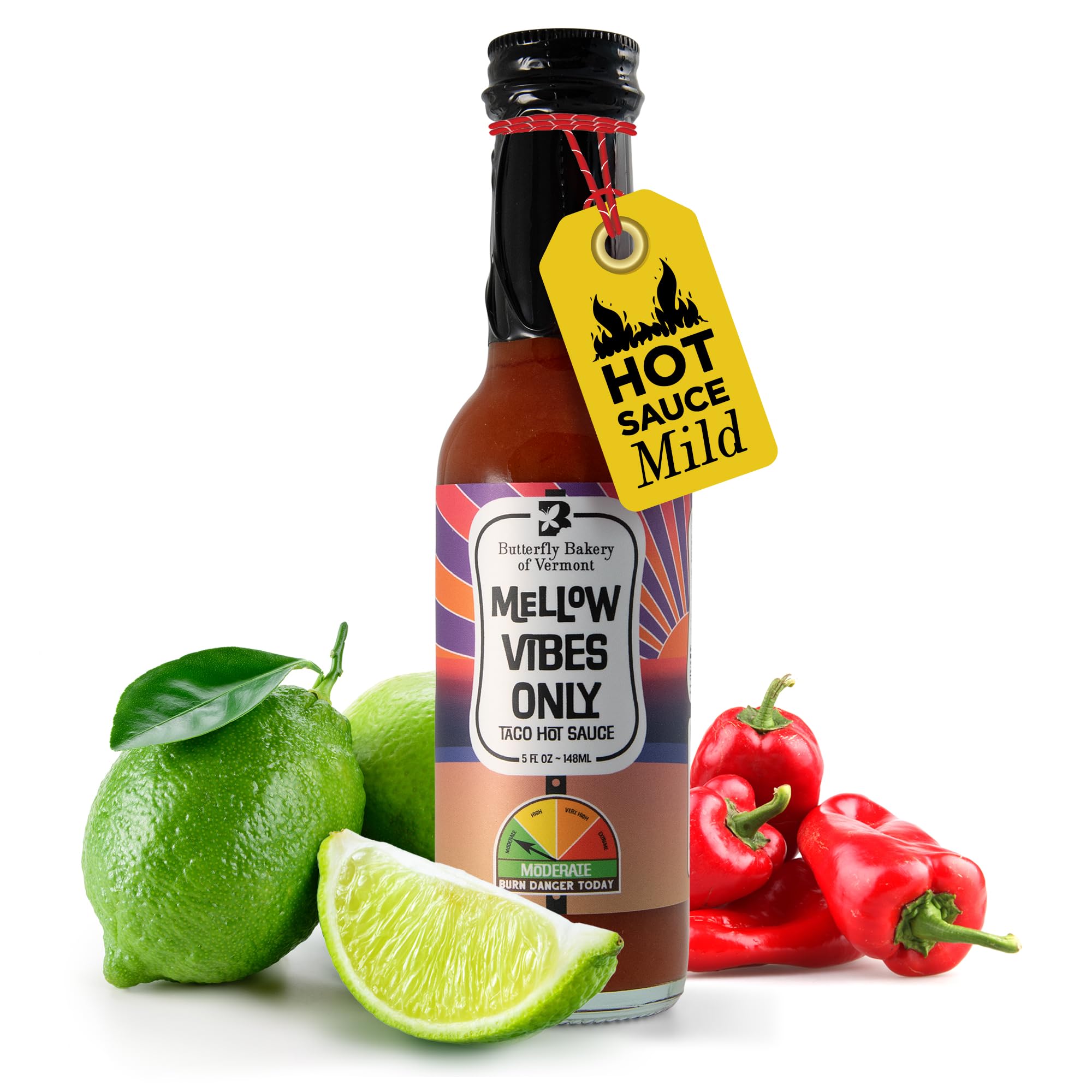 Butterfly Bakery of Vermont Mellow Vibes Only Taco Hot Sauce, 5 fl oz