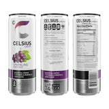 Weinner CELSIUS Sparkling Grape Rush Functional Essential Energy Drink, 12 Fl Oz (Pack of 12)