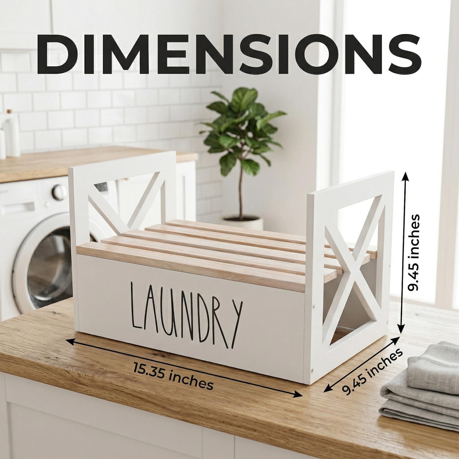 Detergent Holder for Laundry Room, Farmhouse Liquid Soap Dispenser, Detergent Storage Organization Stand with Drip Catcher Drip Tray Measuring Cup