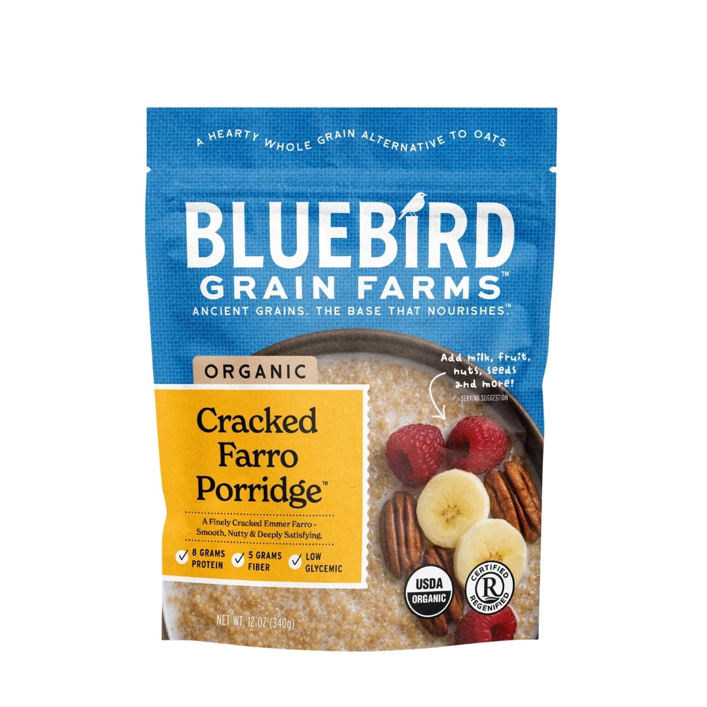 Bluebird Grain Farms Organic Cracked Farro Porridge, 12 Oz.