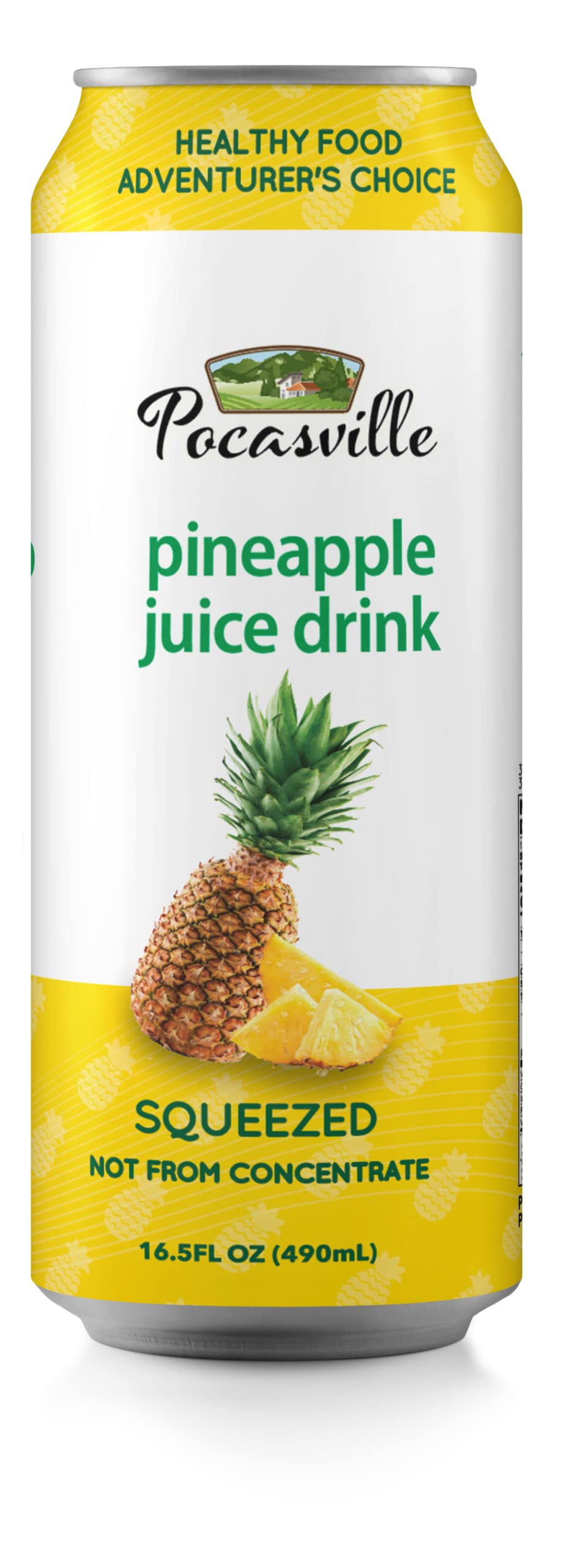 Pocasville Fruit Juices, Squeezed not form Concentrate, 16.5 Fluid Ounce Can (Pineapple, 6)