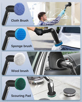 Leebein Electric Grill Brush for Outdoor, 2026 Upgraded BBQ Grill Cleaner with 3 Heads, 3-Speed & Angle Adjust Cordless Rotary Grill Brush, 150Mins