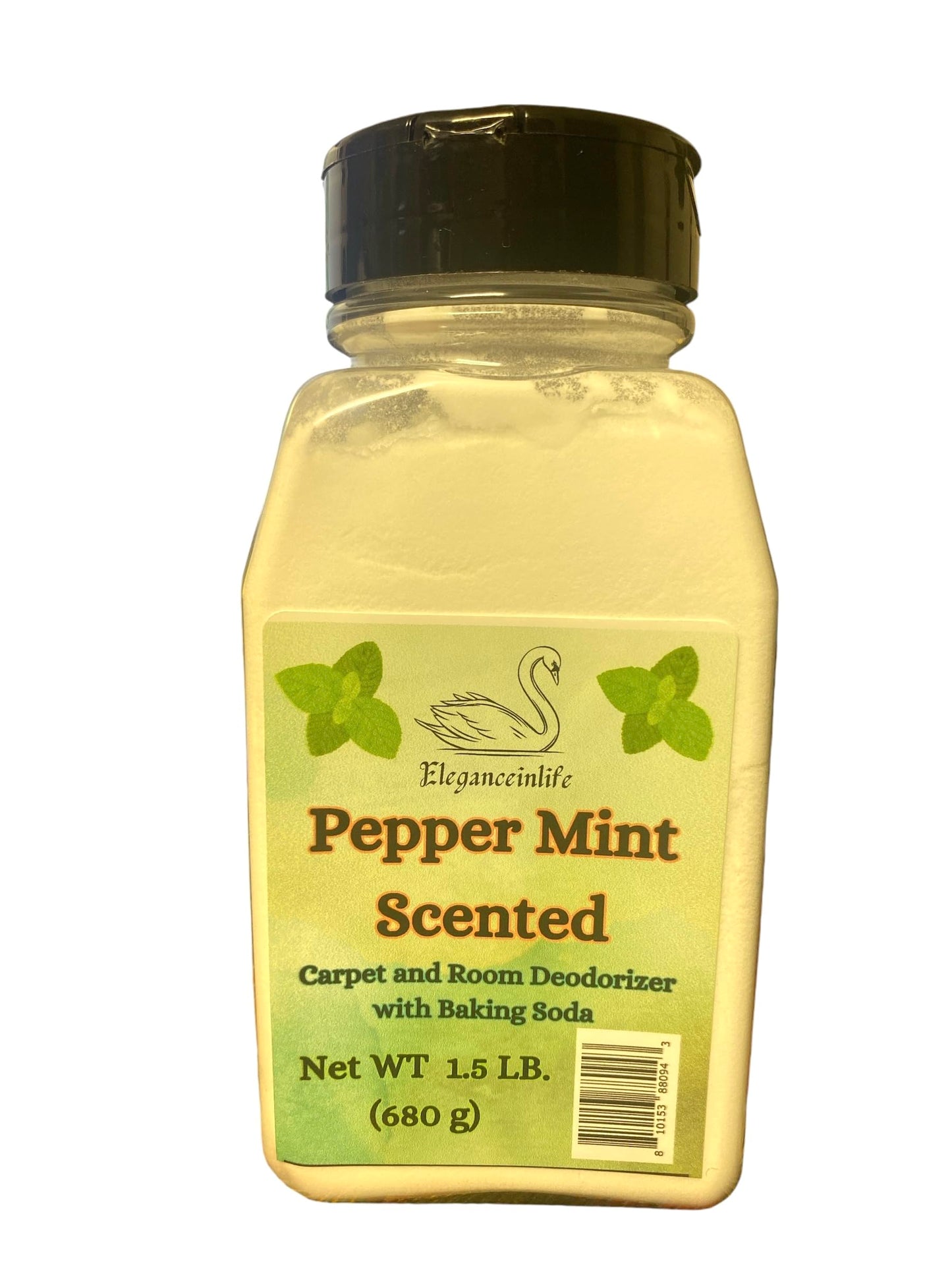 Eleganceinlife Peppermint Scented Carpet and Room Deodorizer with Baking Soda, 1.5 LB (680 g) Each - Fresh Mint, Odor Neutralizer, Pack of 2