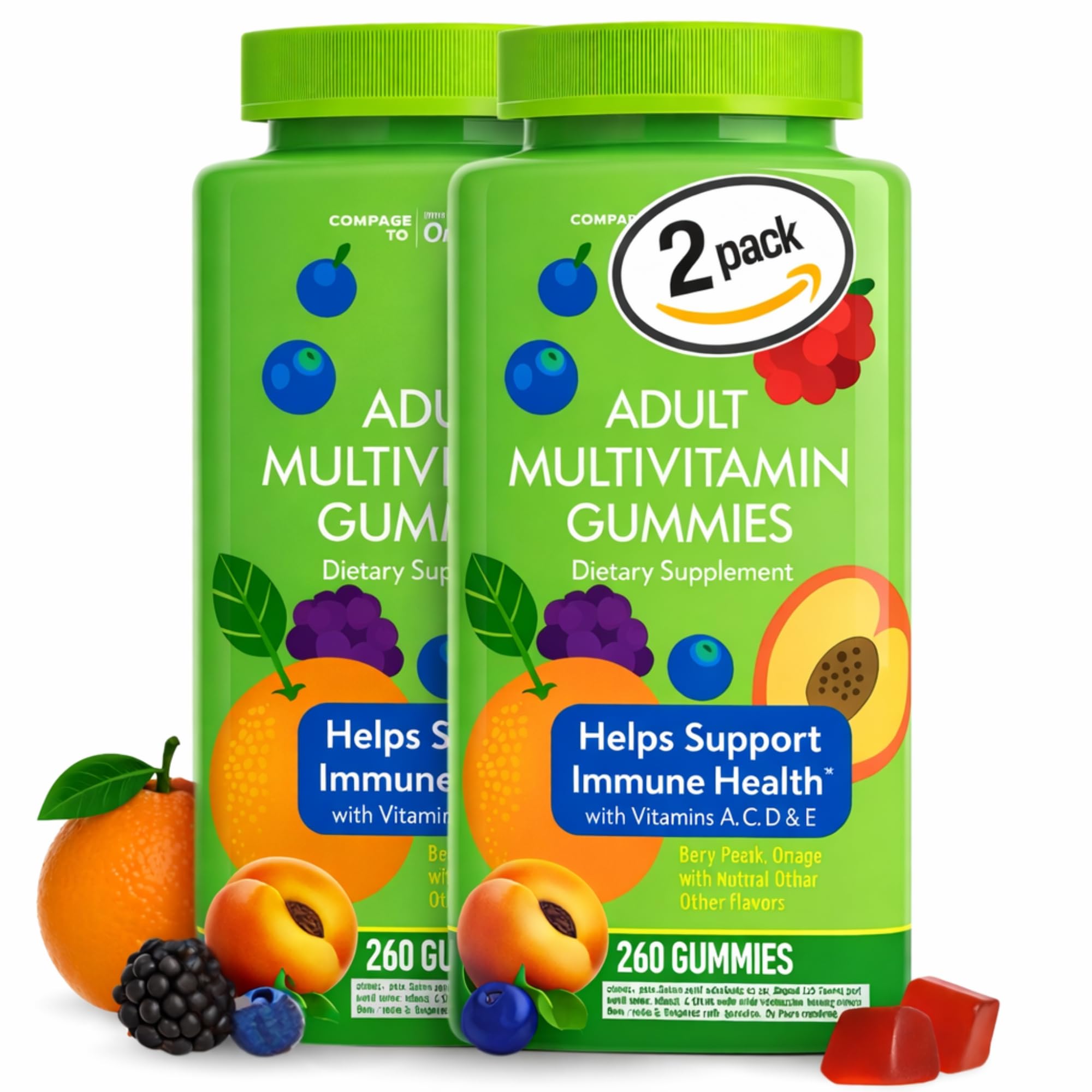 Member_Mark Adult Gummy, 260 ct. 14 Essential Nutrients | Supports Energy, Muscle, Eye & Immune Health | Berry Flavors | by R&C Store