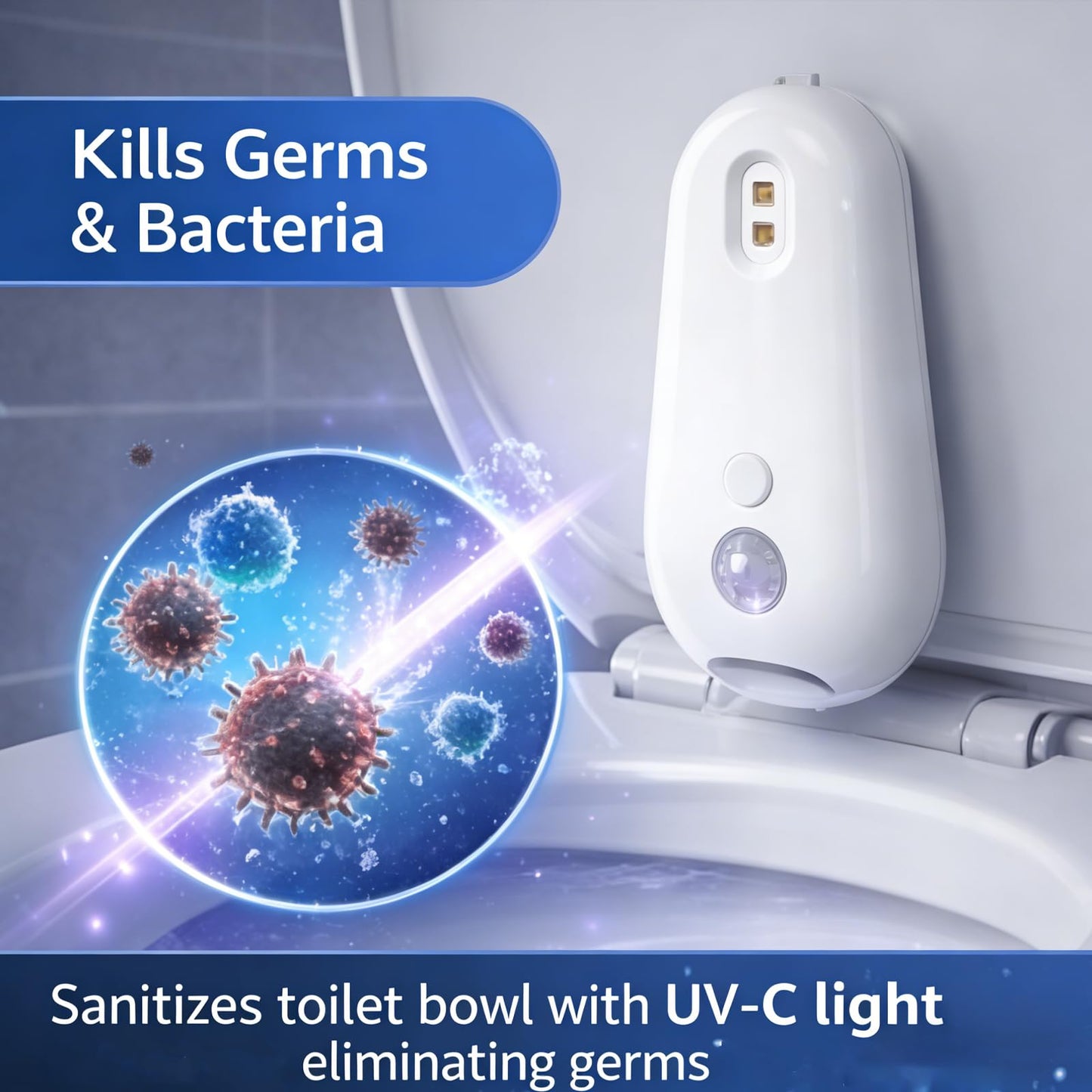 Nolara Self Cleaning UV Toilet Sanitizer and Night Light, Toilet Sanitizer and Night Light, Smart Easy Tool-Free Installation for Restroom, Washing