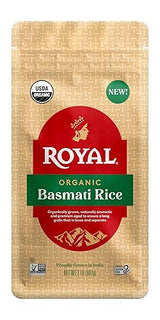 Royal Organic Basmati Rice - Long Grain White Rice - 2 lb Bag - Perfect for Biryanis, Pilafs & Curries - Cook on Stove Top