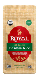 Royal Organic Basmati Rice - Long Grain White Rice - 2 lb Bag - Perfect for Biryanis, Pilafs & Curries - Cook on Stove Top