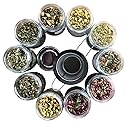 Smoke Camp Crafts Loose Leaf Herbal Tea Gift Set with Stainless Steel Infuser, 10 Unique Flavors, Handcrafted, USDA Organic, Tisane Tea Sampler, Pack