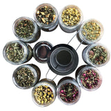 Smoke Camp Crafts Loose Leaf Herbal Tea Gift Set with Stainless Steel Infuser, 10 Unique Flavors, Handcrafted, USDA Organic, Tisane Tea Sampler, Pack