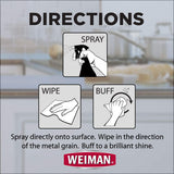 Weiman Stainless Steel Cleaner and Polish Trigger Spray, 12 Fl Oz