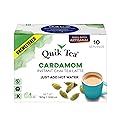 QuikTea Instant Cardamom Chai Tea Latte Unsweetened, 10 Single-Serve Sachets, Artisanal Indian Chai Latte Mix, Just Add Hot Water, Low Caffeine