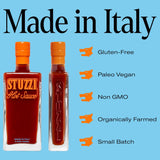 Stuzzi Premium Hot Sauce - Italian Craft Sauce with Dried Calabrian & Fresh Cayenne Peppers 3 Pack (3.4 oz) - All-Natural, Vegan, Gluten-Free