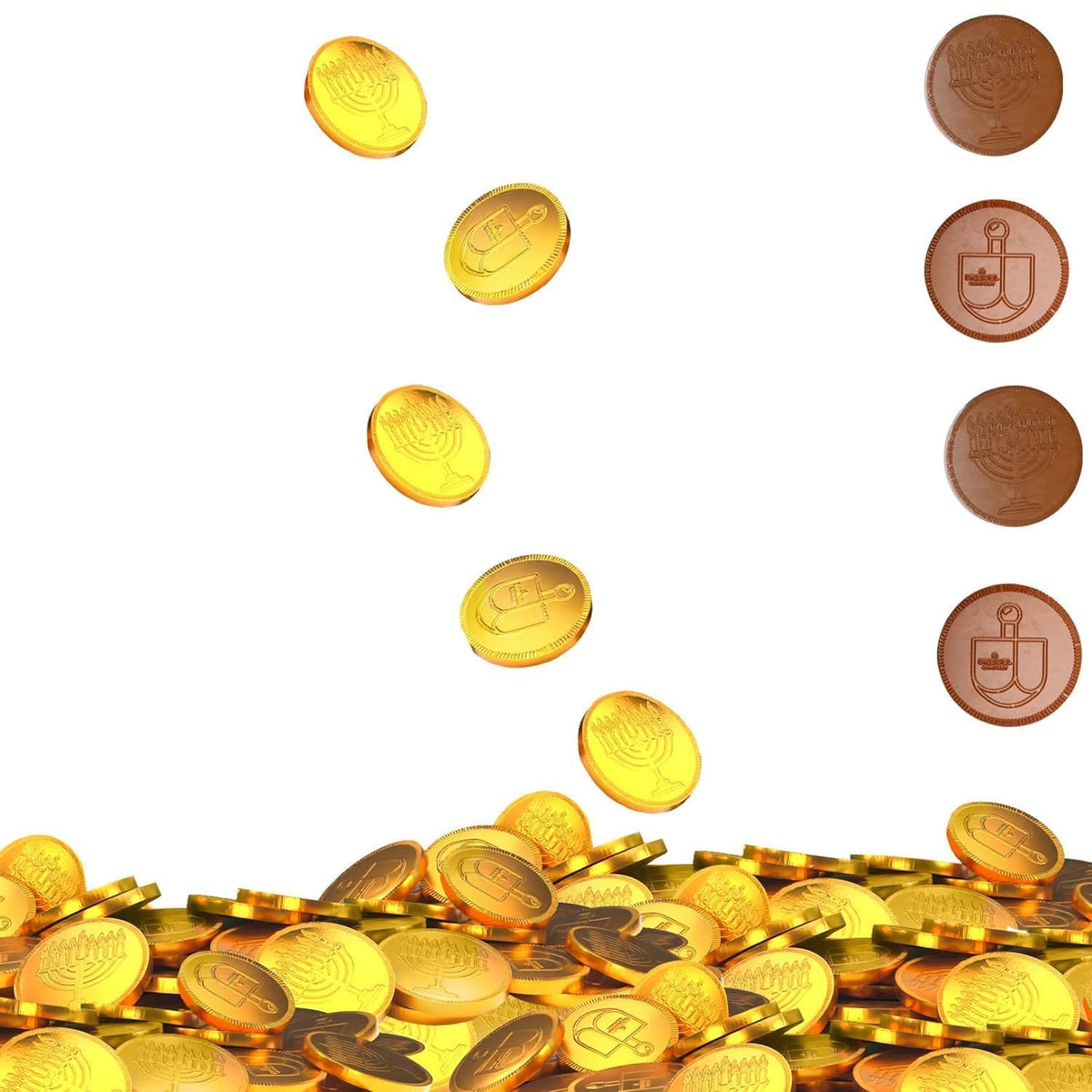 Hanukkah Chocolate Gelt, Nut-Free, Belgian Milk Chocolate Coins, Kosher Chanukah Gelt (10 Pounds (Bulk))