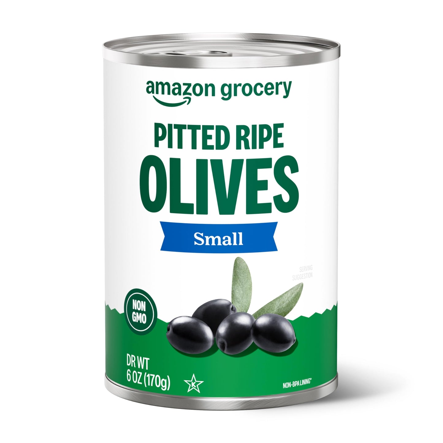Amazon Grocery, Pitted Ripe Olives, Small, 6 Oz