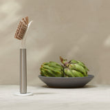 Curio Home Goods Ionic Dish Brush, Magnetized to Stand Upright, Stainless Steel with Replaceable Head, Onyx/Black