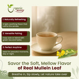 Organic Way Mullein Leaf | Herbal Tea (Verbascum thapsus) Cut & Sifted - European Wild-Harvest | Organic & Kosher Certified | Non GMO & USDA Certified