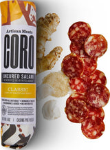 Coro Classic Uncured Artisan Salami Stick - 5oz | Garlic & Ginger