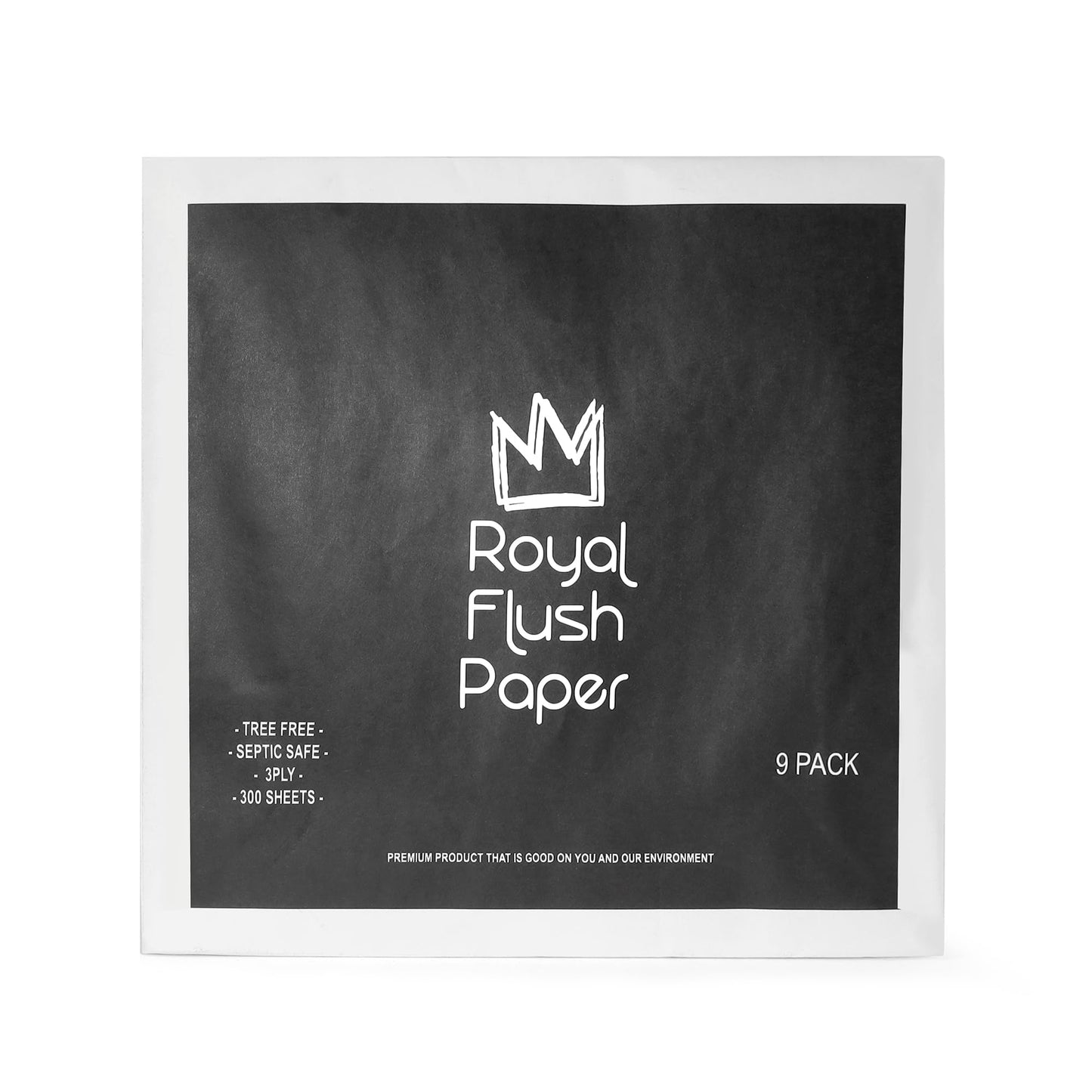 Royal Flush Paper 100% Bamboo Toilet Paper - 45 Roll Box (5 Packs of 9) of Sustainable, Septic Safe Eco Friendly Toilet Paper, 3ply, 300 sheets, Tree