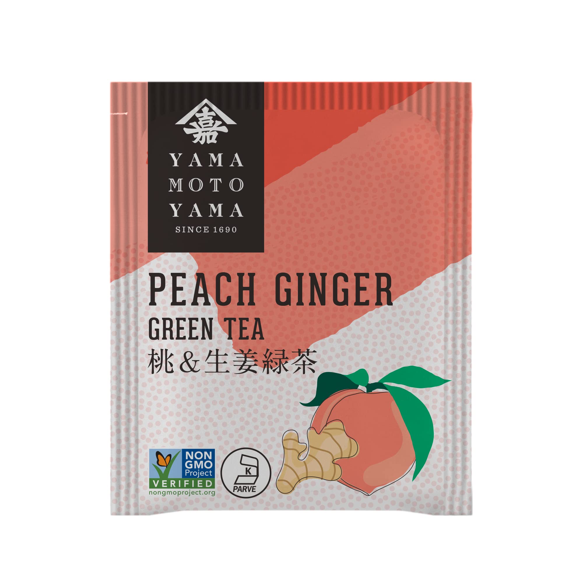 Yamamotoyama Peach Ginger Green Tea, 18 bags