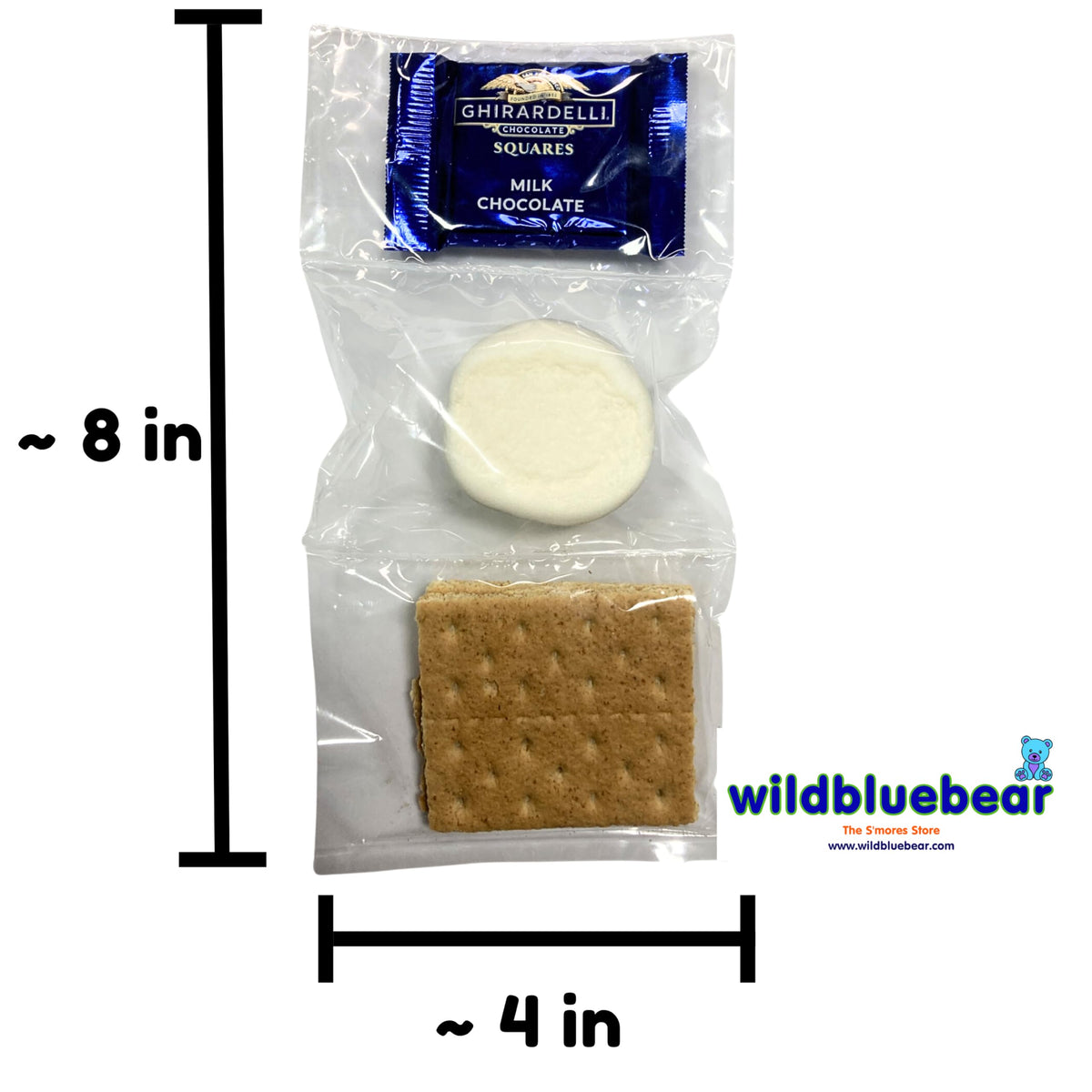 WBB | SMORES KIT STRIP | Individually packaged set : Graham Crackers, Marshmallow, Chocolate | Make delicious smores (25 sets) (Milk Caramel)