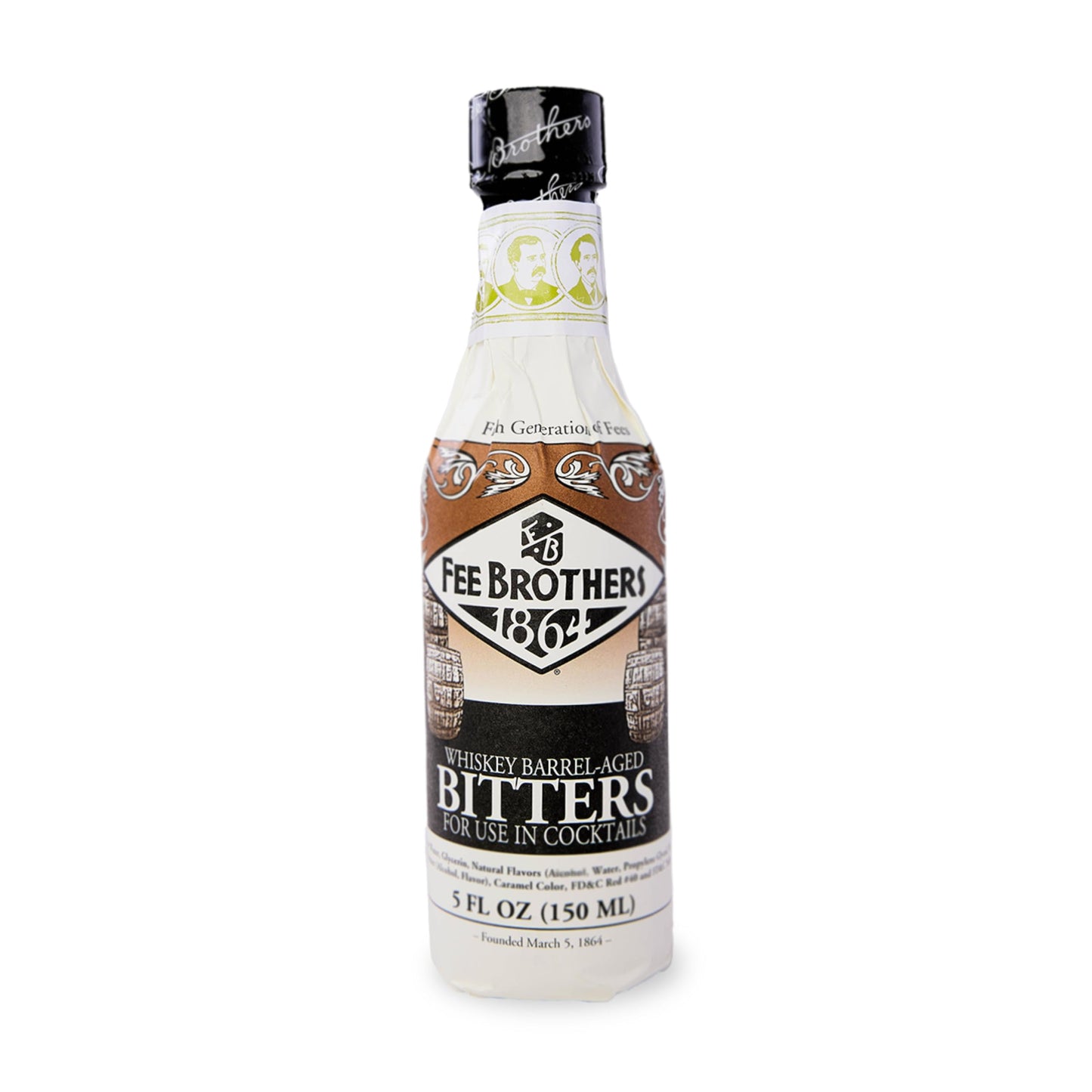 Fee Brothers Whiskey Barrel-Aged Cocktail Bitters - Aromatic Cocktail Mixer & Concentrated Flavoring, Gluten Free, Vegan-Friendly, 5 fl oz