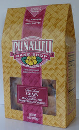 Punalu'u Bake Shop's Sun Sweet Guava Flavored Macadamia Nut Shortbread Cookies, All Natural, 100% Butter, Freshly Baked in Hawaii, 6 Ounce Package