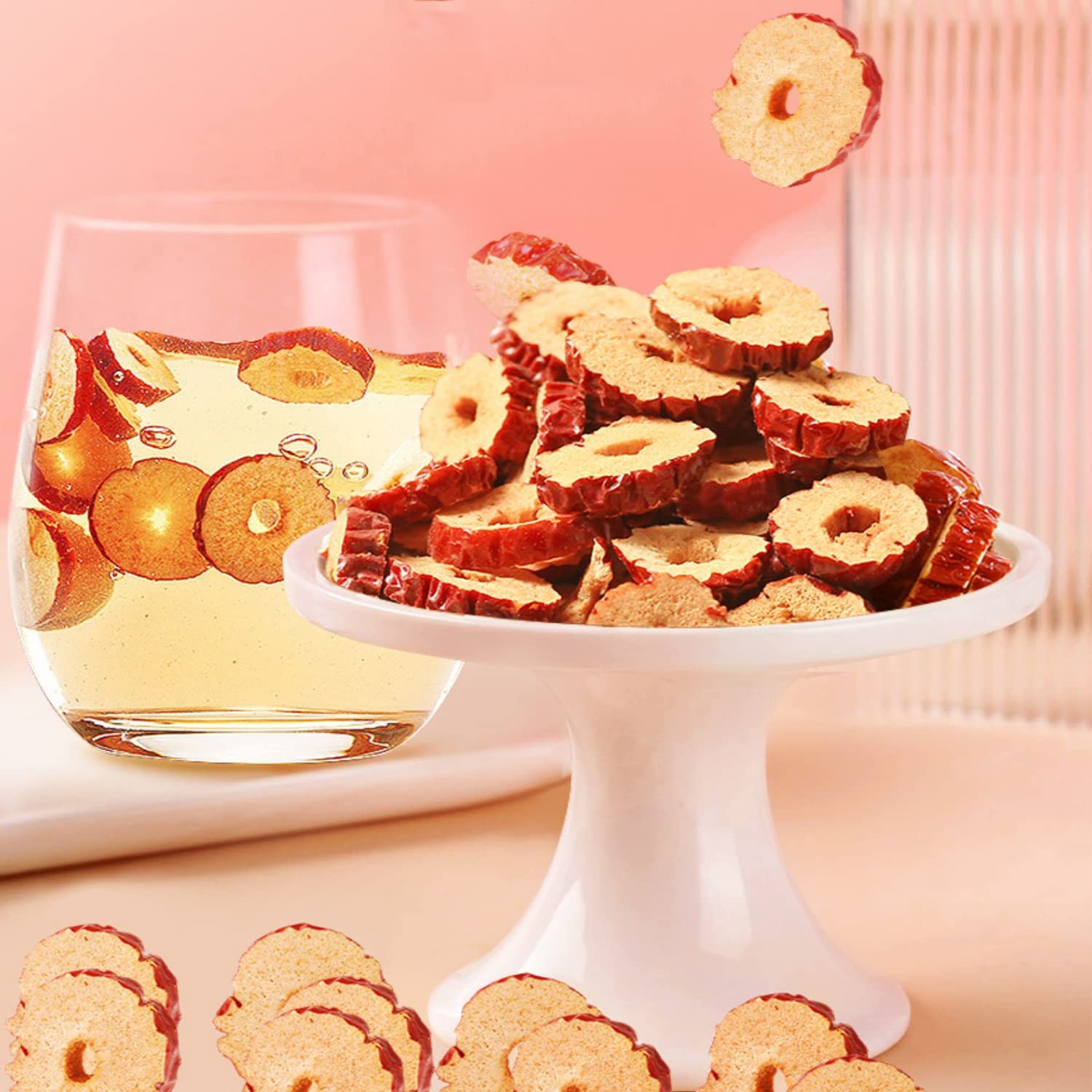 1.1lb Dried Dates Jujube Slice,Dried Red Date Slices,Pitted Dates for Snacking and Baking, Premium Quality for Healthy Living