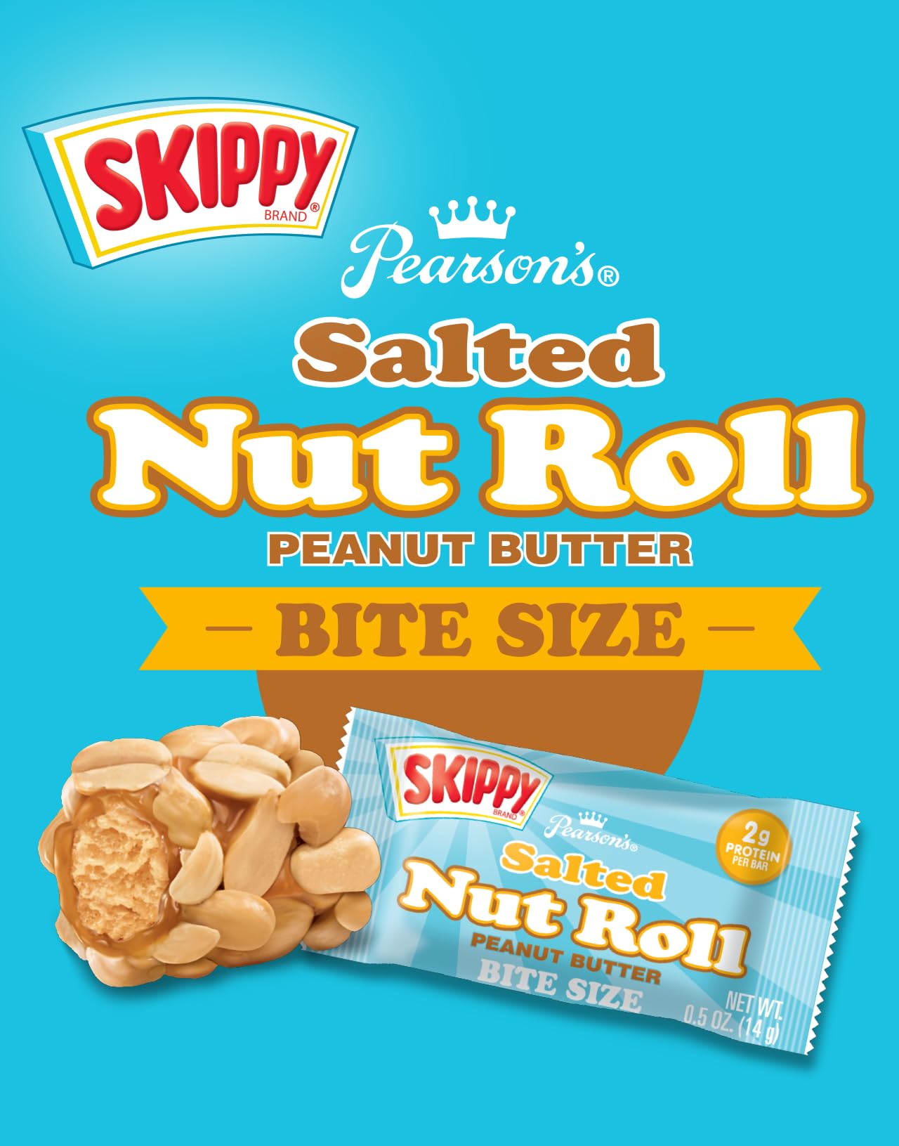 Pearson's SKIPPY® Peanut Butter Salted Nut Roll | Peanut, Caramel, Peanut Butter Candy | 11 oz. Bag |Bulk, Individually Wrapped