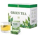 Soeos Green Tea, 6.3 oz (180g), 100 Tea Bags, Refreshing and Fragrant, Sustainably Sourced, Ideal for Hot or Iced Tea, Long-Lasting Freshness