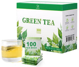 Soeos Green Tea, 6.3 oz (180g), 100 Tea Bags, Refreshing and Fragrant, Sustainably Sourced, Ideal for Hot or Iced Tea, Long-Lasting Freshness