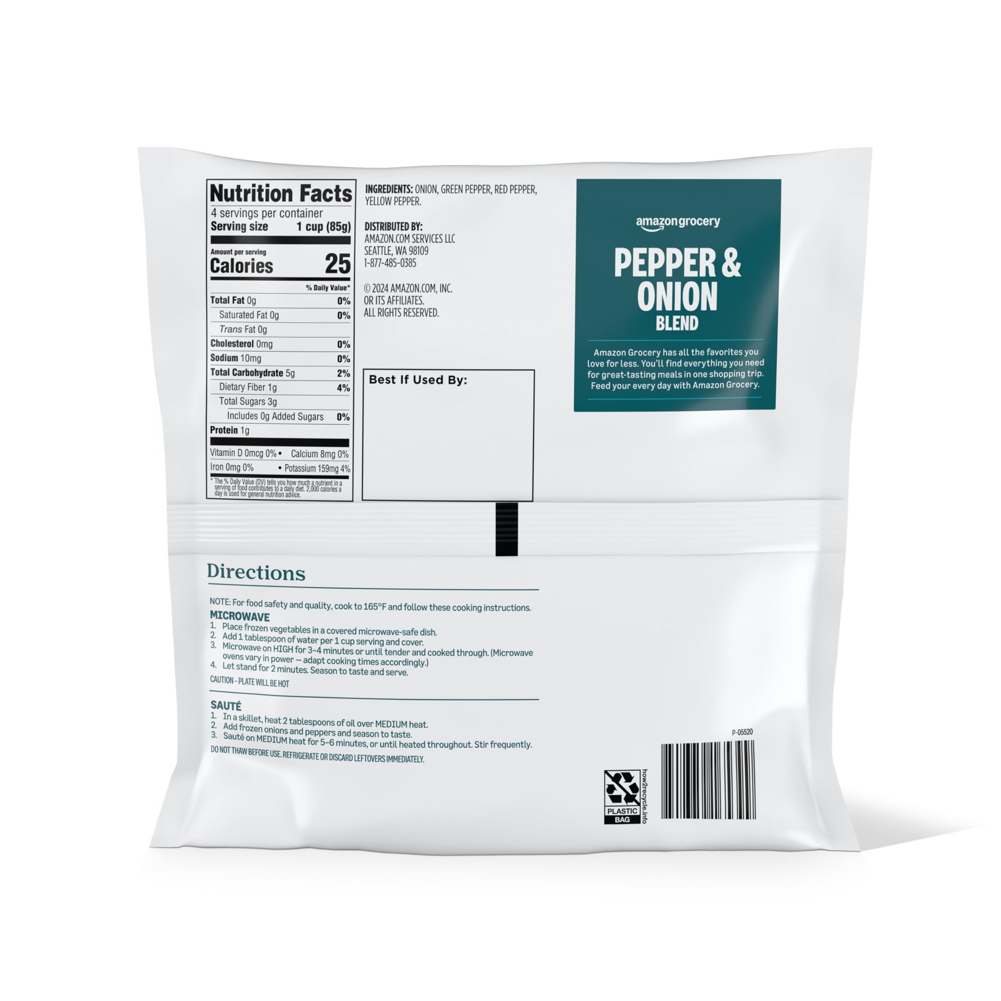 Amazon Grocery, Pepper & Onion Blend, 12 Oz, Frozen