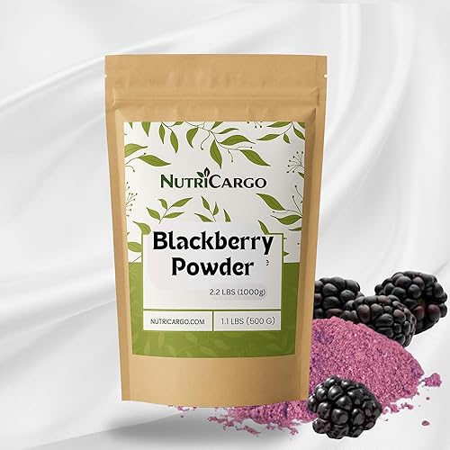 NutriCargo Blackberry Powder 2.2 lbs (1000g) - Made from Fresh Frozen Blackberries - Fine Fruit Powder for Smoothies, Baking, Flavoring & Culinary Use