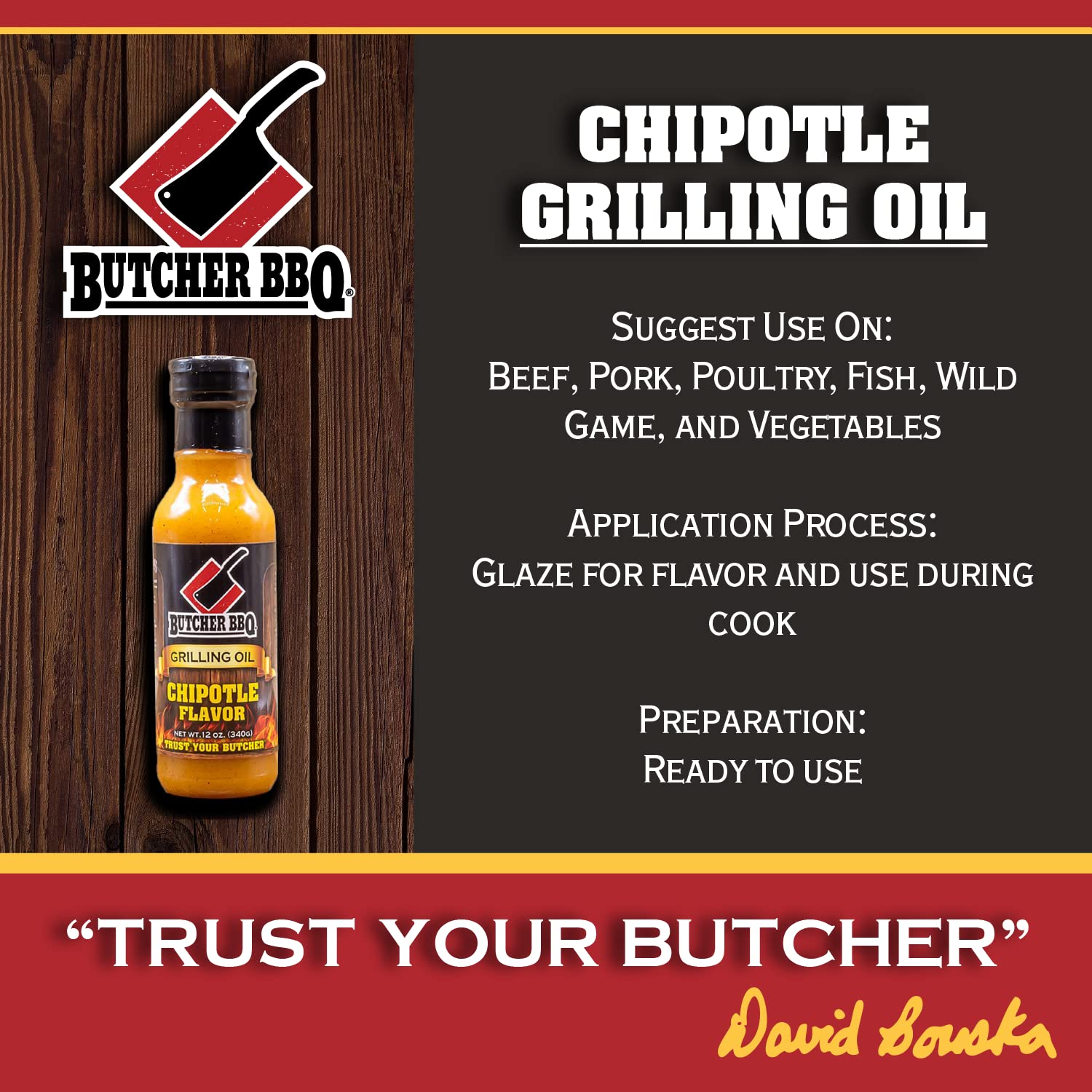 Butcher BBQ Grilling Oil Chipotle,12 oz