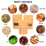 Moretoes 72pcs 5.9x8.6 Inches Kraft Paper Resealable Bags for Small Business, Stand Up Pouches, Food Packaging Bags with Window, Ziplock Coffee