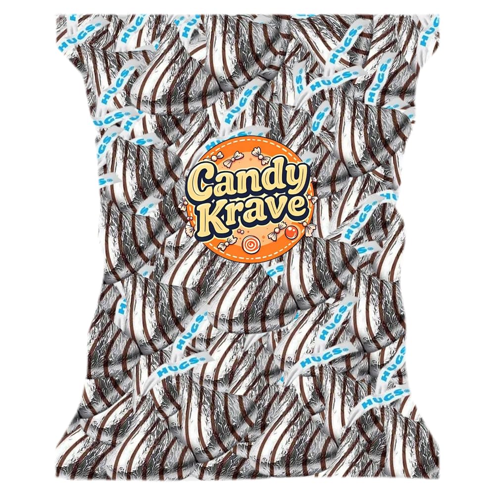 Candykrave Hershey'ss Silver Hugs Kisses Chocolate candy - 2LB (200 pcs) Bulk Halloween Kisses chocolate Candies - Delicious Silver Foil Bulk
