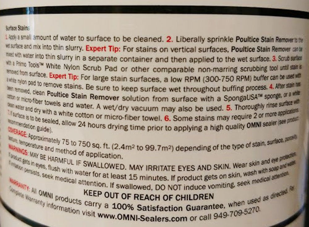 Omni Poultice Stain Remover 12 oz.