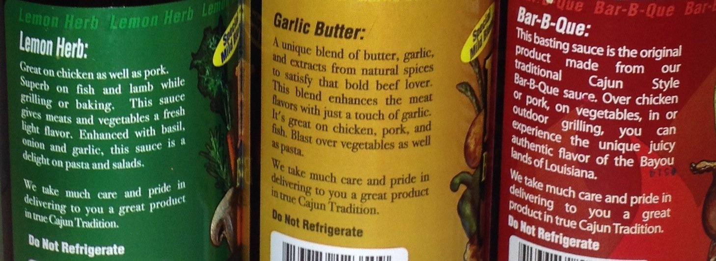 Cajun Blast Basting Sauce Bundle - 1 each of Garlic Butter, Lemon Herb and Hot and Spicy Bar-B-Que Basting Sauces, 10 Fluid Ounces each (3 Spray