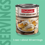 Chef-mate Country Sausage Gravy, Breakfast Sausage, Biscuits and Gravy, 6 lb 9 oz (#10 Can Bulk)