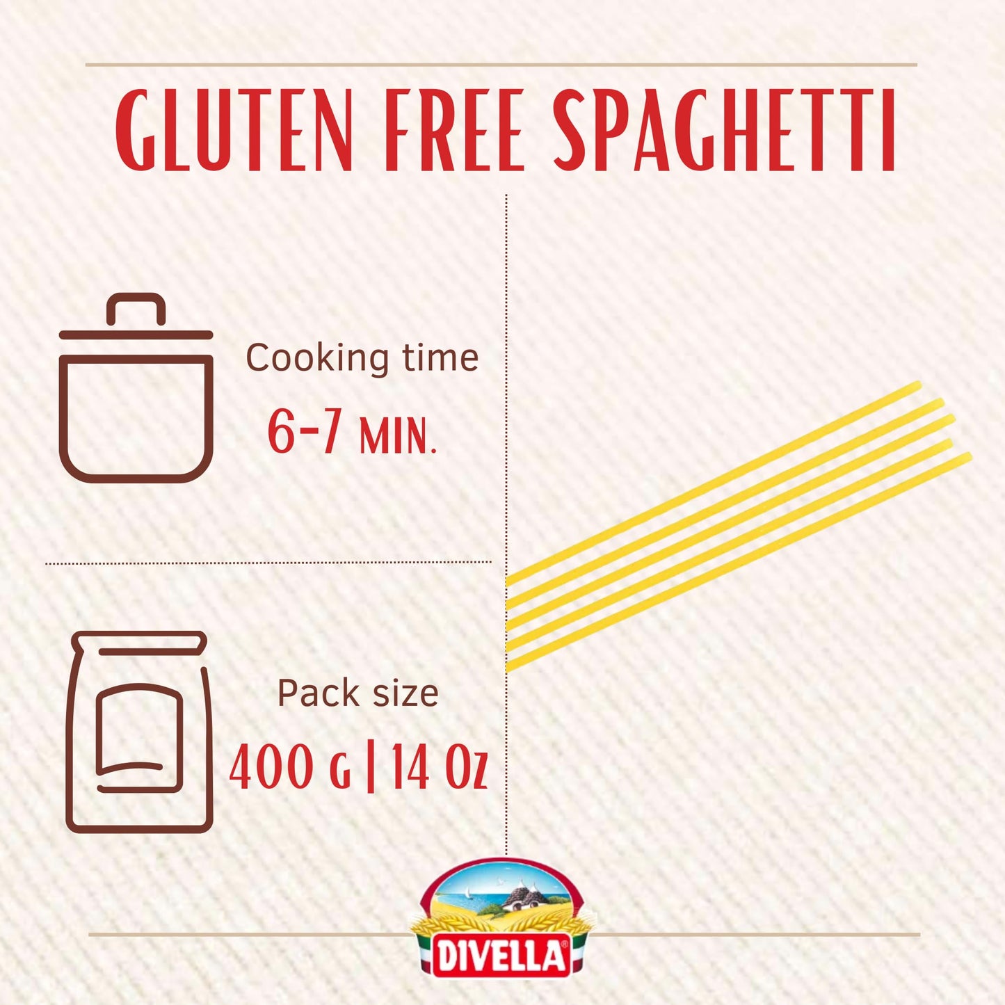 Divella Gluten Free Spaghetti, 16 oz. (Pack of 3) - Authentic Italian Gluten Free Pasta Made with Maize and Rice Flour, Perfect 'Al Dente' Texture