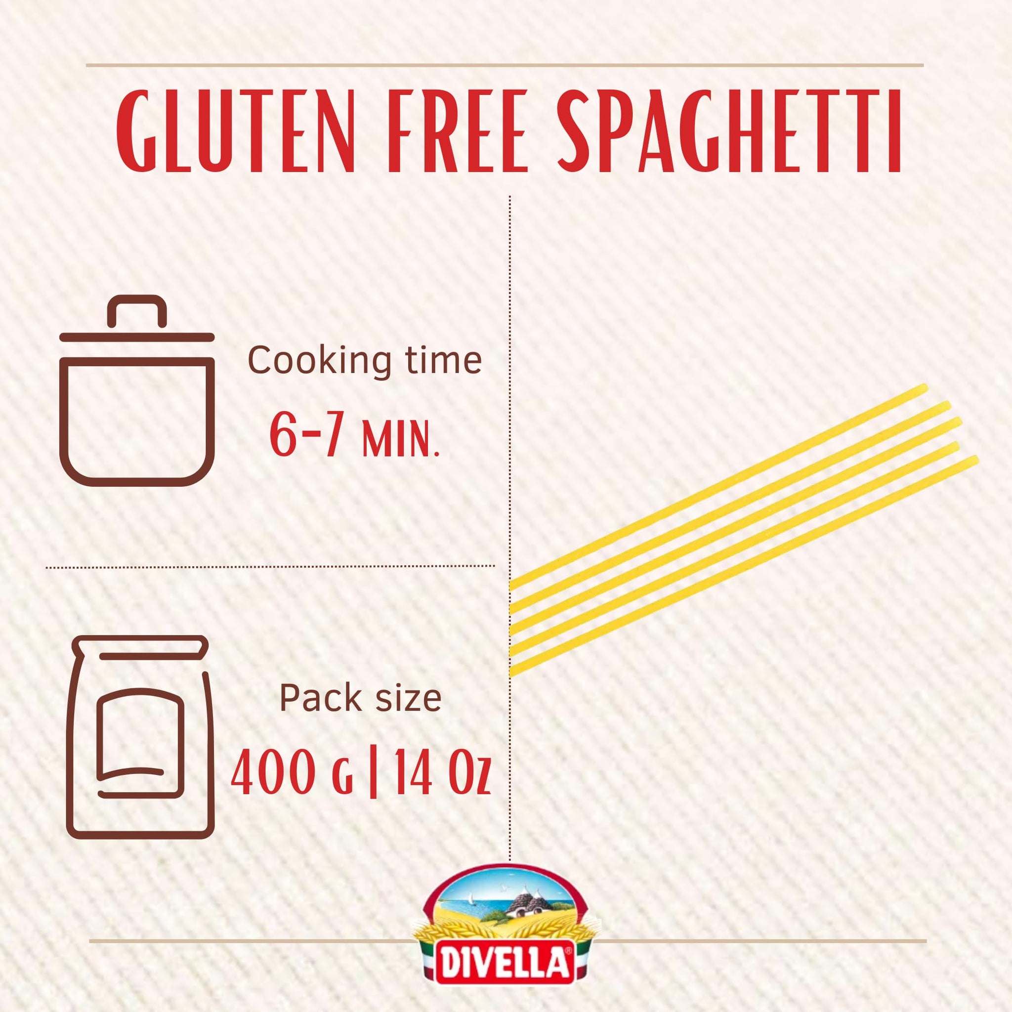 Divella Gluten Free Spaghetti, 16 oz. (Pack of 3) - Authentic Italian Gluten Free Pasta Made with Maize and Rice Flour, Perfect 'Al Dente' Texture