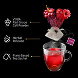 VINIA Cranberry Hibiscus Herbal Tea Bags, Made with Organic Herbal Tea, Infused with Piceid Resveratrol for Heart Health, Nitric Oxide, Physical