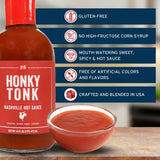 PS Seasoning Honky Tonk Nashville Hot Sauce - Spicy All-Purpose Sauce for Dipping, Basting, and Glazing - Sweet and Smoky Flavor, Great on Wings